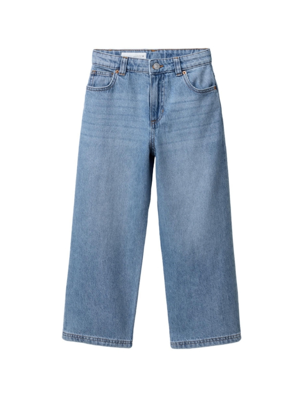 Zara Relaxed Baggy Classic Wide-Leg High Waist Women's Jeans in Light Blue